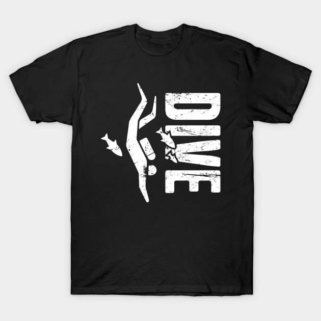 DIVE | Distressed Scuba Diving Design T-Shirt by MeatMan